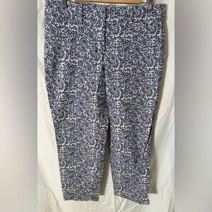 Loft Marisa/ The Riviera Pant, Cropped, blue paisley print